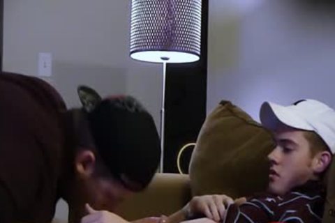 Skaden Sucks gigantic Straight twink dong On couch