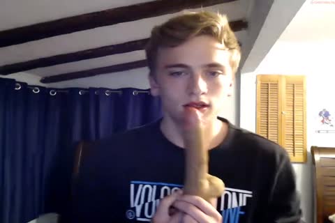 Blond teen Cums On sex dildo And Licks his sex cream - Chaturbate