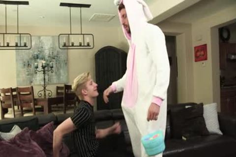 Stepdad In Easter costume Cums Inside lad
