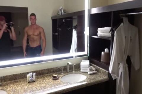 All delicious College legal age teenager Strokes His giant Muscle giant ramrod & Cums