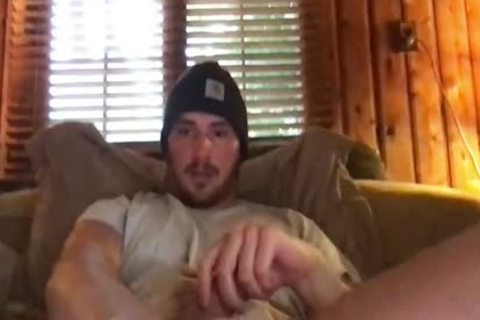 large teen stroking His large penis