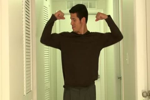 youthful chap With Abs Cums All Over Himself