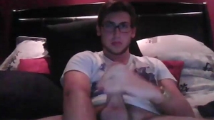 youthful Canadian guy Cums On His Belly After Masturbation