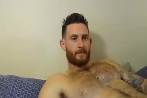 sleazy And brawny chap Caressing His Hard pecker