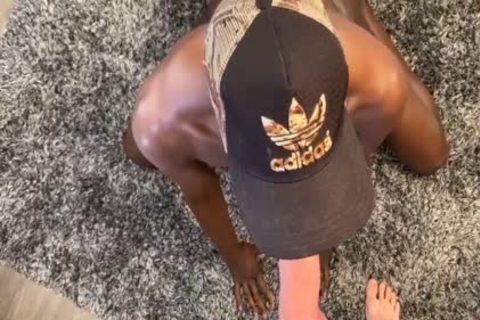 Lean darksome lad Takes large French dick