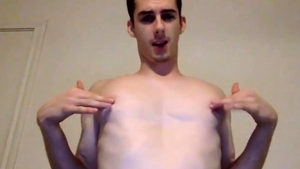 muscular guy Showing His nipples And cock In web camera