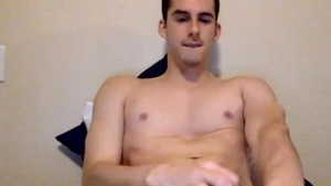 muscular guy Showing His nipples And cock In web camera