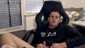 sexy German teen twink jerking off On webcam