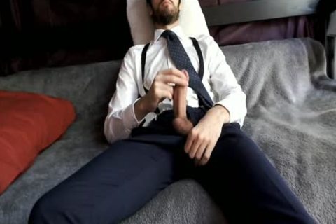 youthful lad Jerks Off And Cums On His Chest After Work