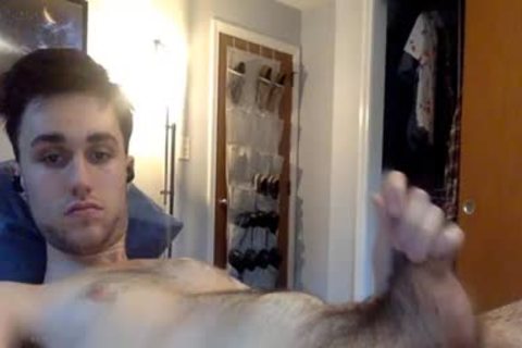 bushy chap jerking off