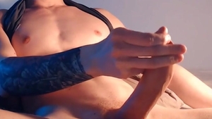 jerking off With His Hard dick