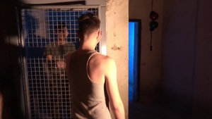 Behind The Scenes video, Two Military German fresh fellows Have unprotected Sex In A Bunker