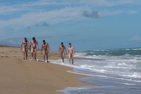 Muscle fellows naked Beach
