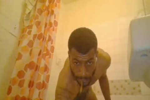 darksome guy wanking With His big ramrod