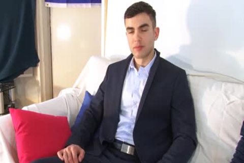 In Suit handsome Banker acquires Wanked His large cock By studs In Spite Of Him.