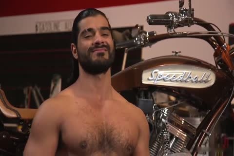 Ali Liam sexy Biker gets Edged In The Motorcycle Garage
