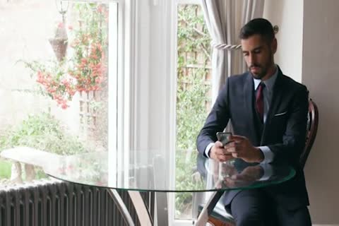 Suited Italian men fuck deep In sofa