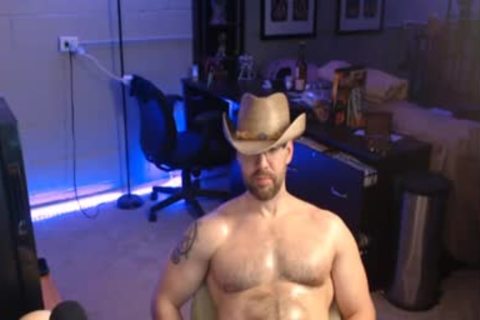 Cowboy chap jerking off With His big weenie In Live