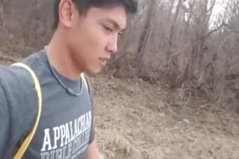 wicked oriental Lad Outdoor Masturbate Show