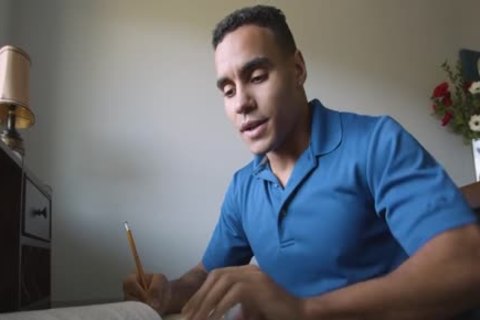 Nerdy Roommate Studies Biology Exam On Popular guy