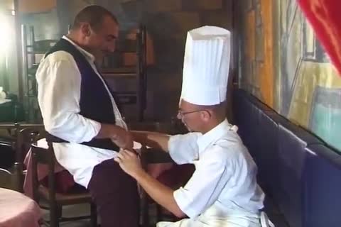 Chef pokes Daddy Waiter bare