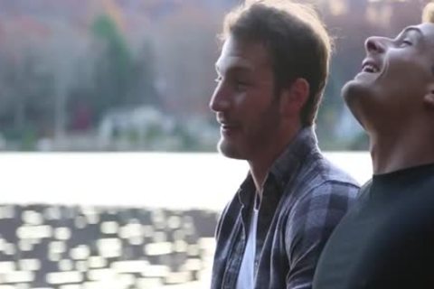Brandon in tandem with Carter cumshot