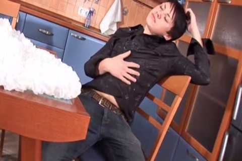 Teenage European Teenager Plays With His shlong And Bursts Up Over Himself For you