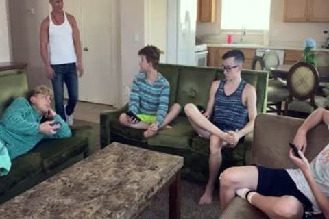 Bored Stepbros Having joy On The daybed