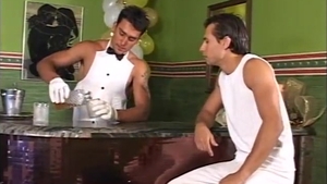 Randy knob sucking man Takes weenie In His wazoo And receives Facial cumshot