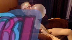 Balloonbanger 61) Daddy blowing Up 17inch Balloon, Jerk, cum And Pop!