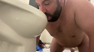 I go into A Gas Station Toilet And lick And suck The Toilet And The Floor