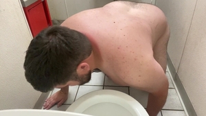 I go into A Gas Station Toilet And lick And suck The Toilet And The Floor