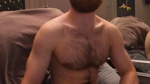 sexy Bearded guy Strokes His weenie