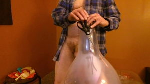 Balloonbanger 68) Three Med Size Balloons - Pop Jerk cum - Daddy