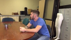 Straight chap Destroys Security Officer's chocolate hole With His biggest knob In The Backroom