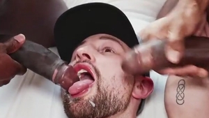 Two large dark schlongs Barebacks White whore