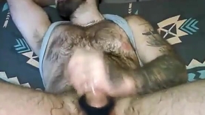 Bearded Daddy With curly Chest Jerks Off gigantic attractive tasty ramrod