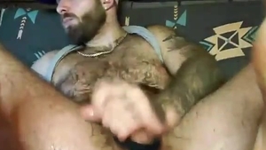 Bearded Daddy With curly Chest Jerks Off gigantic attractive tasty ramrod