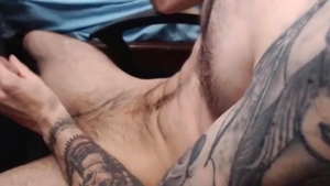 Skinny Tattooed teen Masturbates In The Office