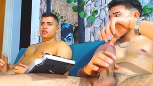 Pair Of homosexual allies Masturbate Solemnly