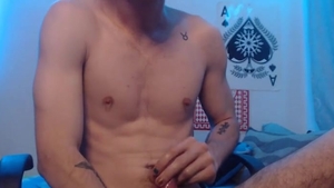 Skinny boy With Glasses jerking off His knob