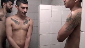 3way At Showers In Argentina. slutty gay Sex