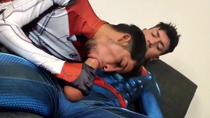 humongous shlong Superheroes unprotected three-some