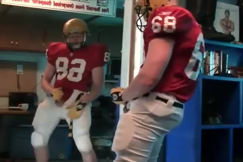 nasty jock jerking off in football gear