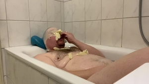 BHDL - THE BREATHTUB 3 - bizarre LATEXGLOVE BREATHPLAY WITH cum drinking IN THE BATHTUB -