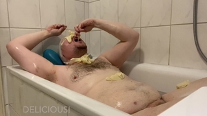 BHDL - THE BREATHTUB 3 - bizarre LATEXGLOVE BREATHPLAY WITH cum drinking IN THE BATHTUB -