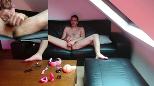 Self sucking  wanking With butthole plug In My a-hole