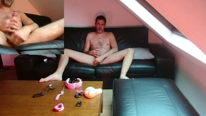 Self sucking  wanking With butthole plug In My a-hole