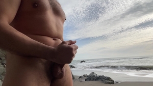 sleazy Beach Play With Myself stroking At Secluded in nature's garb Beach