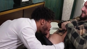 Hunk Patient Derek Allen plows The Doctor's slutty black aperture To Release The Pressure